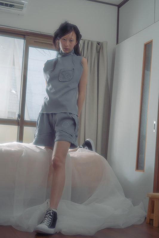 Ω24SS Jersey Sleeveless Top - Gray