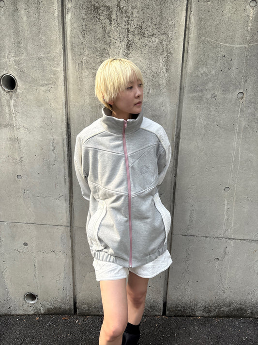 LIMITED / 切替ジャージトップ - グレーホワイト