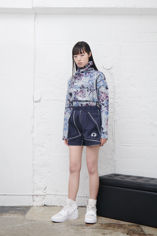 Ω19AW Graphic High Neck Big Turtle Navy
