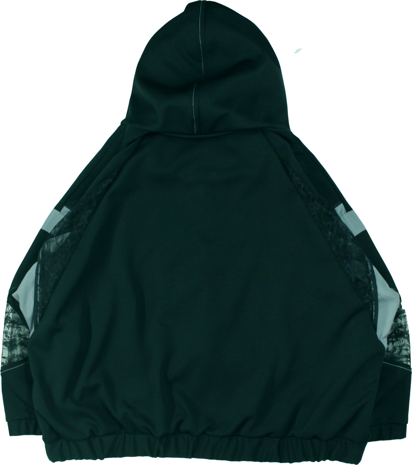Ω24SS Jersey Race Panel High Neck Big Hoodie - Black