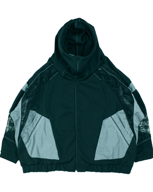 Ω24SS ジャージレース切替ハイネックビッグパーカー - ブラック