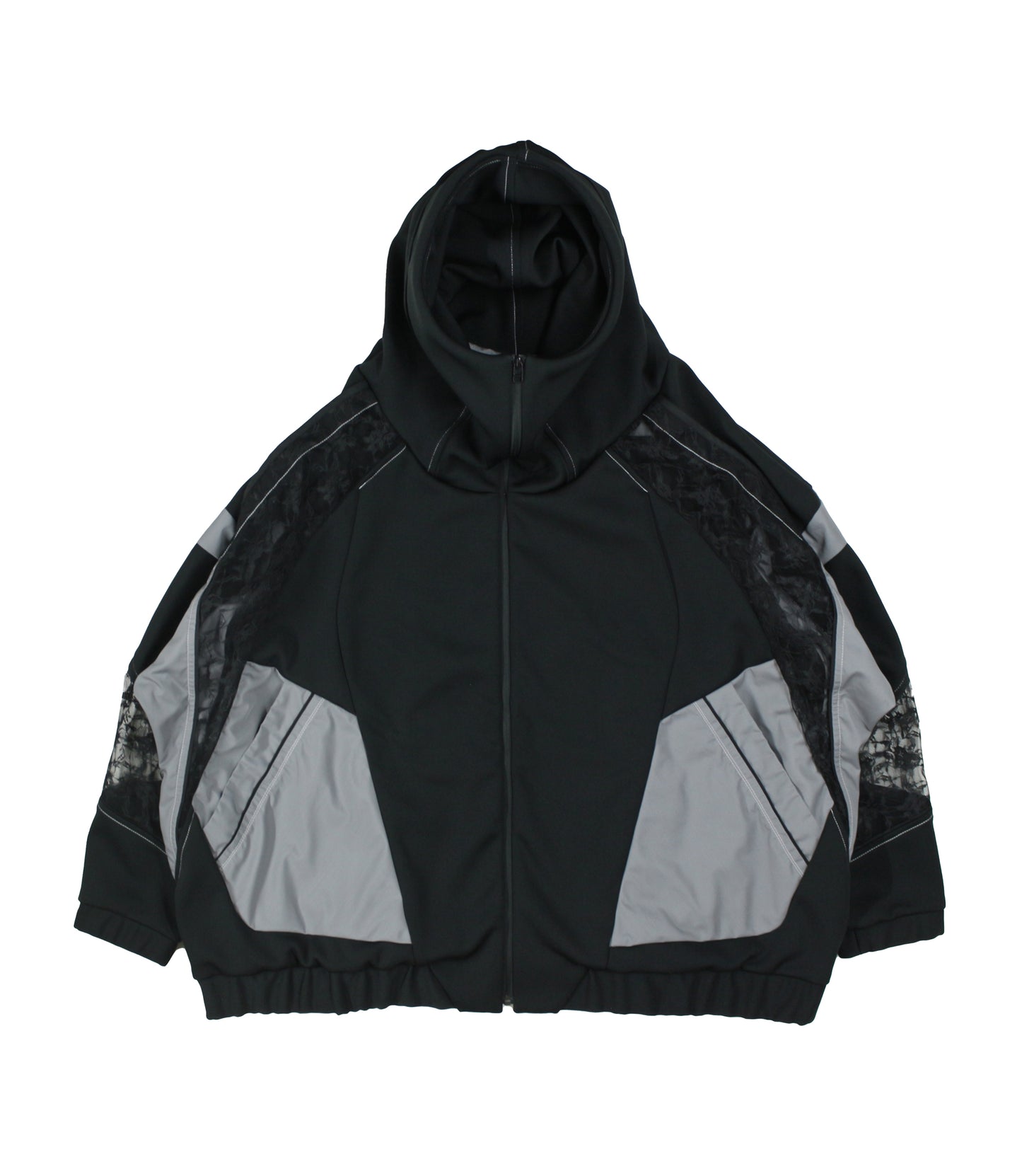 Ω24SS ジャージレース切替ハイネックビッグパーカー - ブラック
