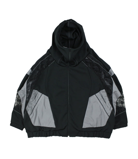 Ω24SS ジャージレース切替ハイネックビッグパーカー - ブラック